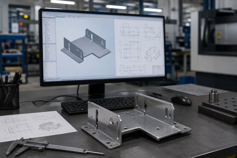 desenho técnico para corte e dobra de chapas