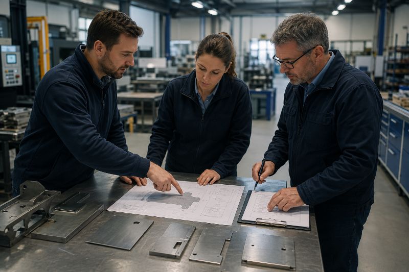 retrabalho na fabricação de chapas metálicas